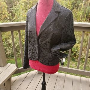 Elegant Black Jacquard size 8 Jacket